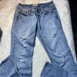 Aeropostale light blue denim low rise flare jeans